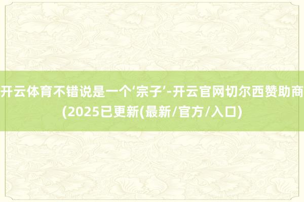 开云体育不错说是一个‘宗子’-开云官网切尔西赞助商(2025已更新(最新/官方/入口)