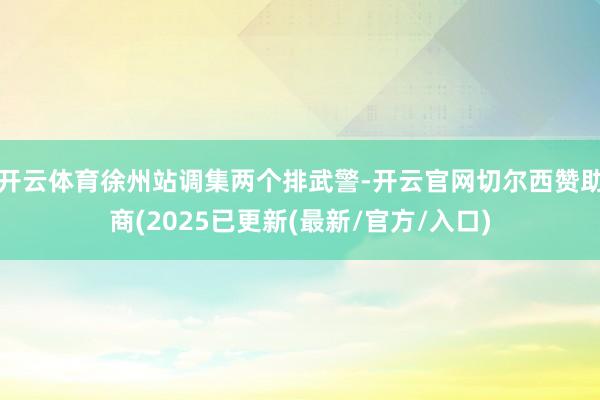 开云体育徐州站调集两个排武警-开云官网切尔西赞助商(2025已更新(最新/官方/入口)