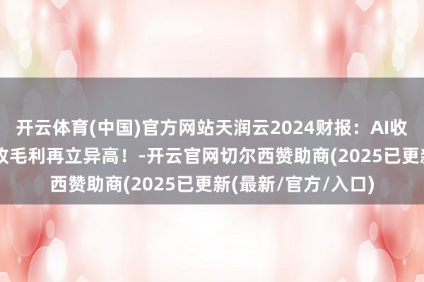 开云体育(中国)官方网站天润云2024财报：AI收入增长72.5%，营收毛利再立异高！-开云官网切尔西赞助商(2025已更新(最新/官方/入口)