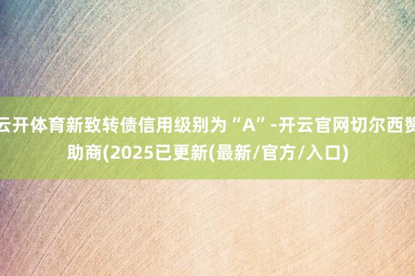云开体育新致转债信用级别为“A”-开云官网切尔西赞助商(2025已更新(最新/官方/入口)