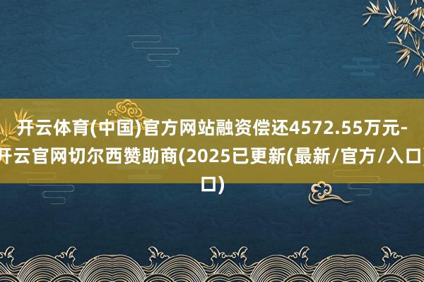 开云体育(中国)官方网站融资偿还4572.55万元-开云官网切尔西赞助商(2025已更新(最新/官方/入口)