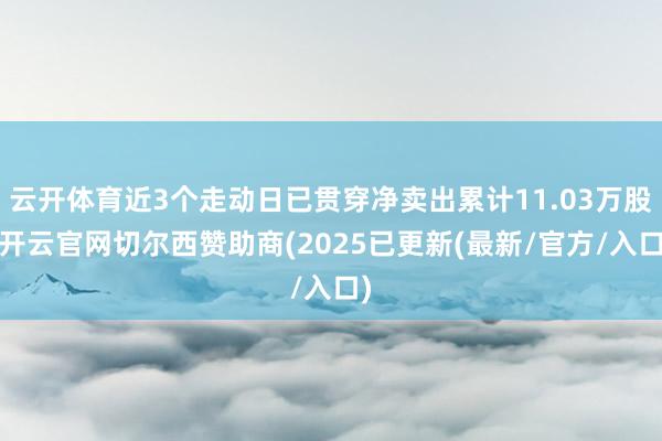 云开体育近3个走动日已贯穿净卖出累计11.03万股-开云官网切尔西赞助商(2025已更新(最新/官方/入口)